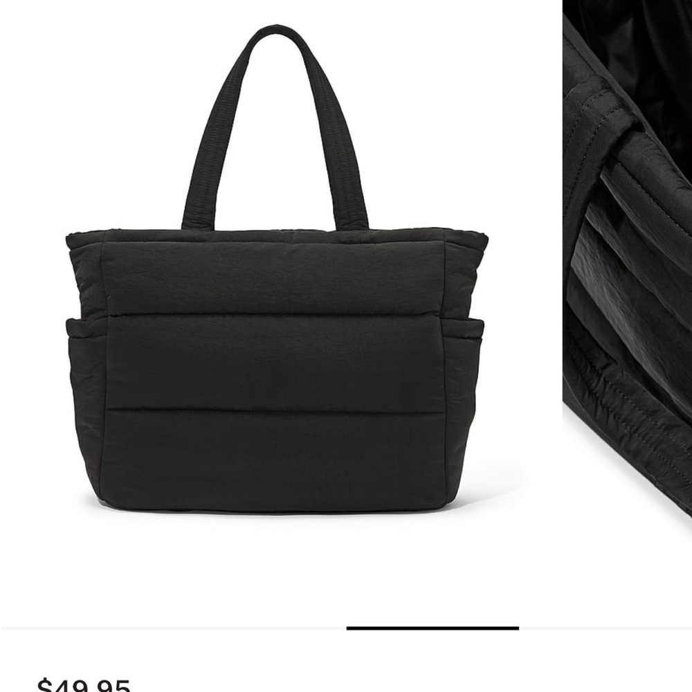 VS PINK Black puffer tote! NWT super cute!